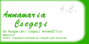 annamaria csegezi business card